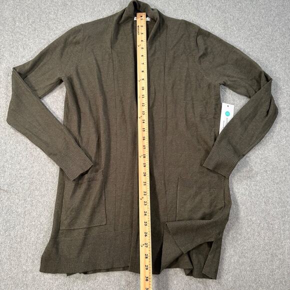 Pink Clover Open Front Cardigan Sweater With Pockets Women's Medium Green - Picture 7 of 10